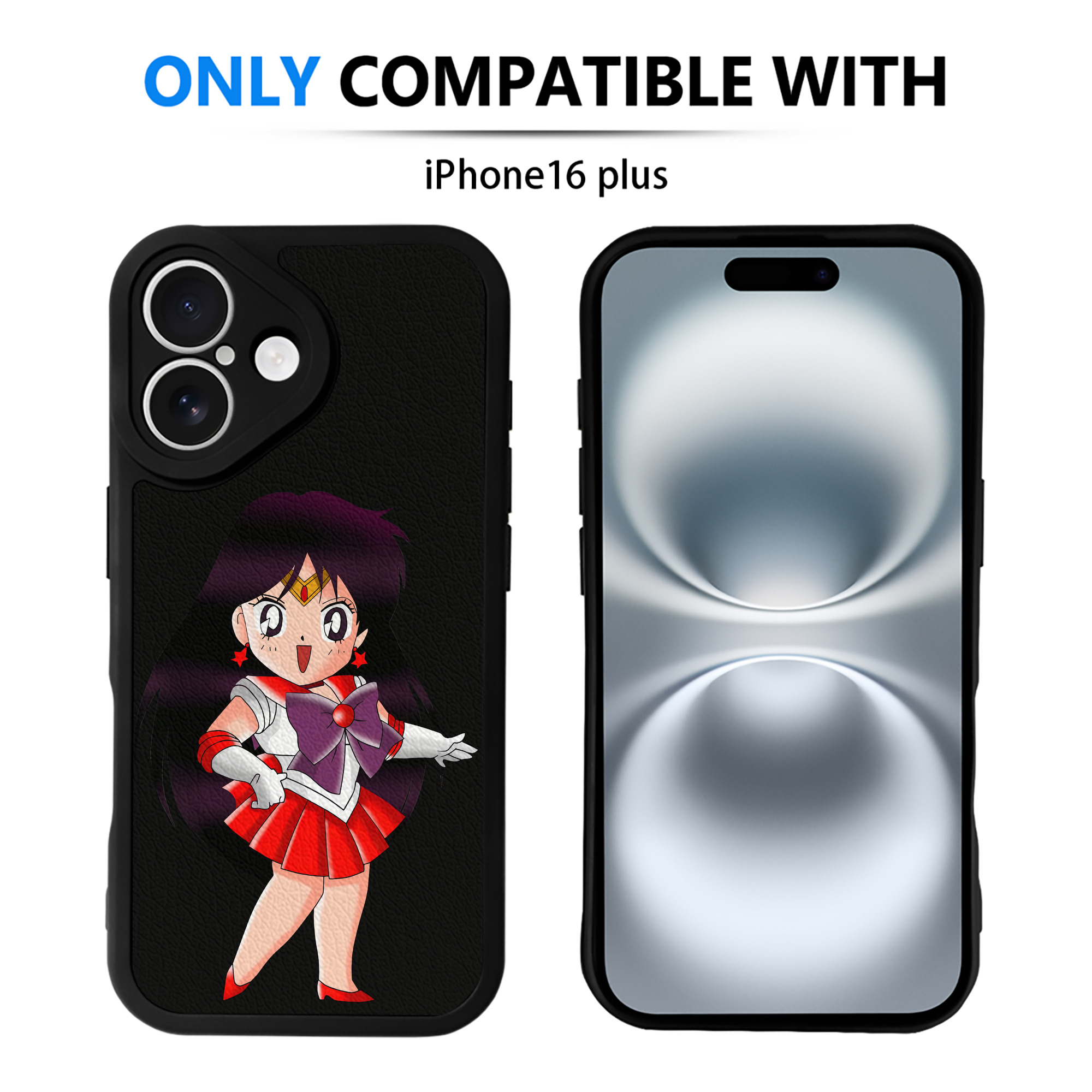（画像用） 美少女戦士セーラームーン 火野レイ ひの レイ Sailor Moon Hino Rei （セーラーマーズ,Sailor Mars） 【iPhone 16シリーズ対応】シリコンスマホケース（レザー調） 材質：シリコン
